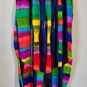 Jams World Multicolor Striped Abstract Unique VTG Pocket Pants Elastic Medium